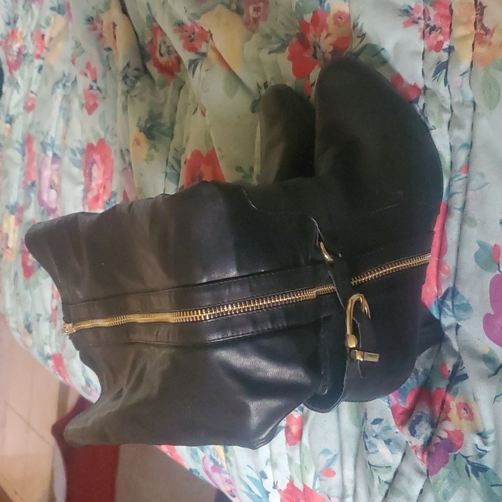 Black high heel boot